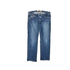 Hollister Crop Straight Women's size 7 Dark Wash Blue Denim Jeans